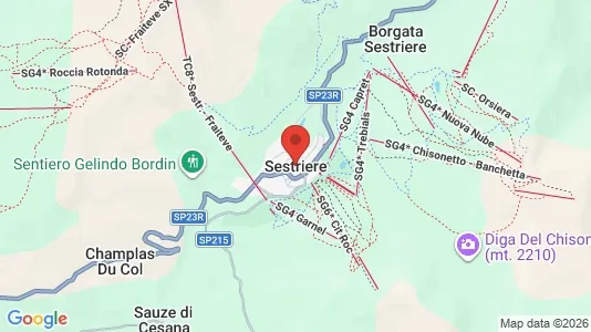 Lokaler til leie i Sestriere - kort over placeringen