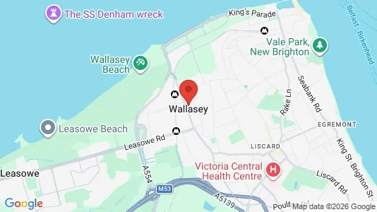 Commercial properties for rent i Wallasey - Merseyside - kort over placeringen