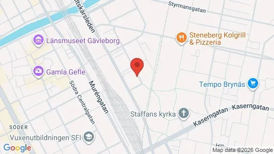 Bedrijfsruimtes te huur i Gävle - kort over placeringen