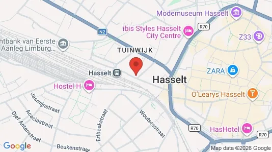 Commercial properties for rent i Hasselt - kort over placeringen