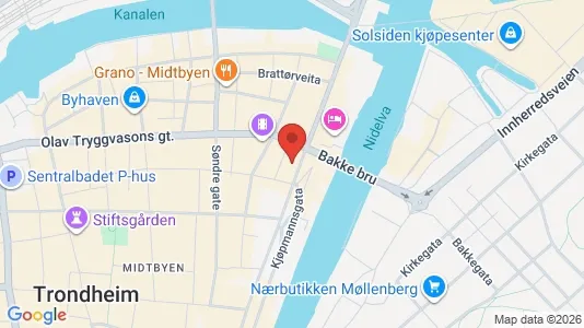 Kontorer til leie i Trondheim Midtbyen - kort over placeringen