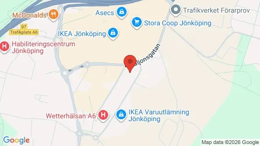 Commercial properties for rent i Jönköping - kort over placeringen