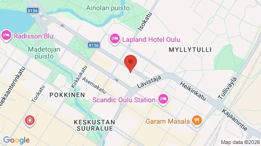 Lokaler til leie i Oulu - kort over placeringen