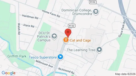 Commercial properties for rent i Dublin 9 - kort over placeringen
