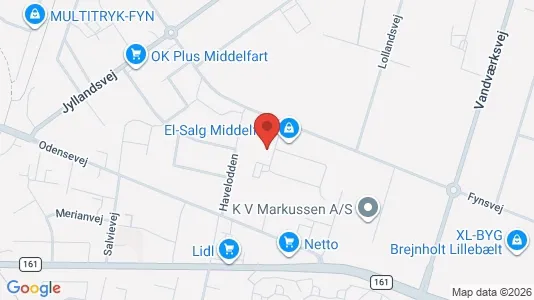 Varastot Myynnissä i Middelfart - Kuva Google Street Viewstä