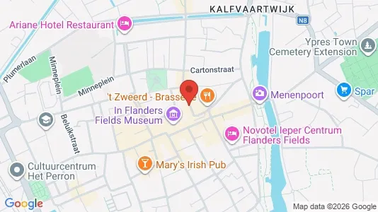 Commercial properties for rent i Ieper - kort over placeringen