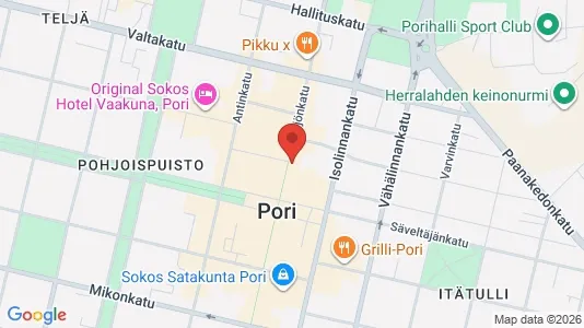 Commercial properties for rent i Pori - kort over placeringen