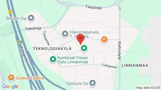 Kantorruimte te huur i Oulu - kort over placeringen