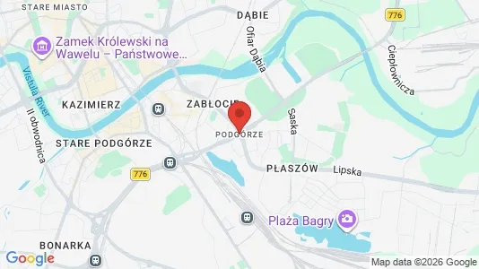 Lokaler til leje i Kraków Podgórze - kort over placeringen