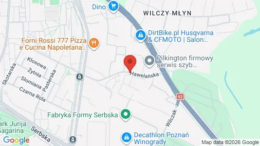 Office spaces for rent i Poznań - kort over placeringen