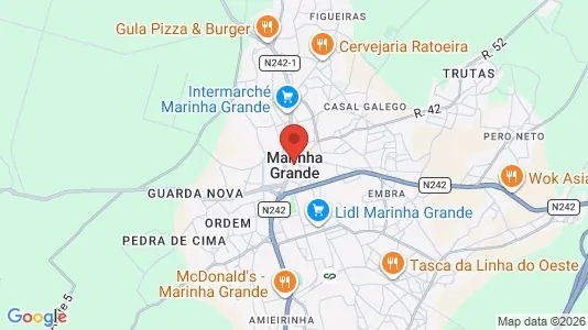 Butikslejemål til leje i Marinha Grande - kort over placeringen