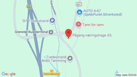 Büros zur Miete i Tvedestrand – Foto von Google Street View