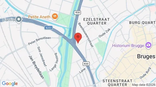 Commercial properties for rent i Brugge - kort over placeringen