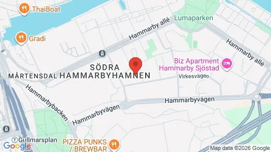 Kontorer til leie i Hammarbyhamnen - kort over placeringen