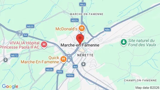 Büros zur Miete i Marche-en-Famenne - kort over placeringen