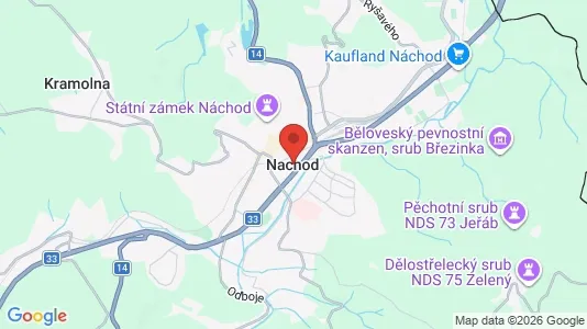 Commercial properties for rent i Náchod - kort over placeringen