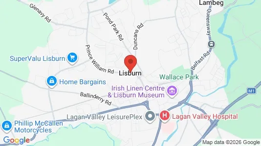 Lokaler til leje i Lisburn - County Antrim - kort over placeringen