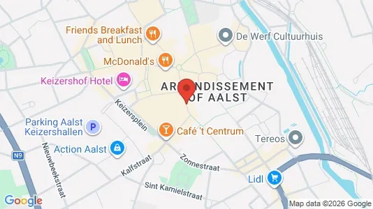 Lokaler til leje i Aalst - kort over placeringen