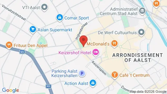 Lokaler til leje i Aalst - kort over placeringen