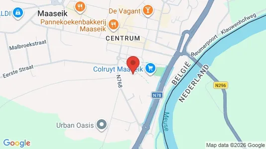 Commercial properties for rent i Maaseik - kort over placeringen