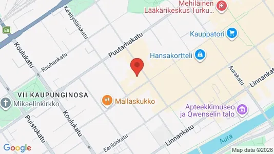 Kontorslokaler för uthyrning i Åbo - kort over placeringen