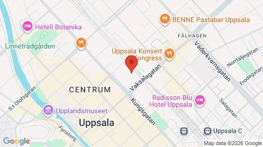 Kontorlokaler til leje i Uppsala - kort over placeringen