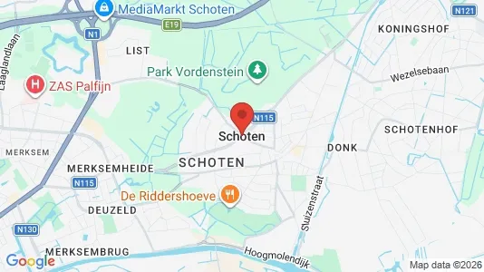 Gewerbeflächen zur Miete i Schoten - kort over placeringen