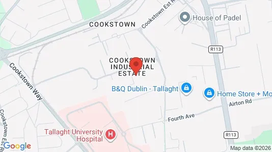 Industrilokaler för uthyrning i Dublin 12 - kort over placeringen