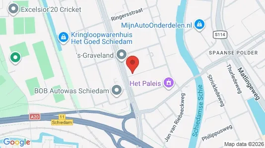 Commercial properties for rent i Schiedam - kort over placeringen