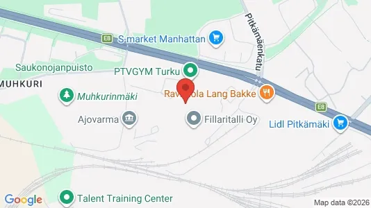 Industrial properties for rent i Turku - kort over placeringen