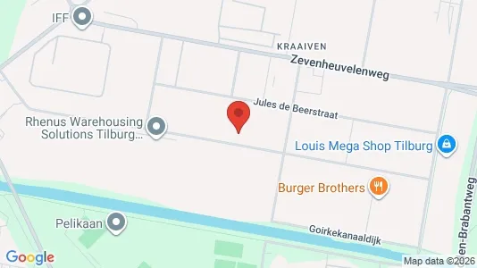 Commercial properties for rent i Tilburg - kort over placeringen