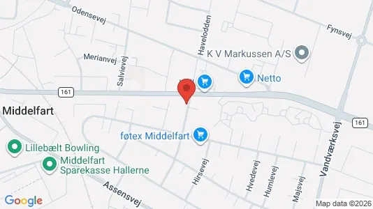 Office spaces for sale i Middelfart - kort over placeringen