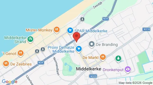 Commercial properties for rent i Middelkerke - kort over placeringen
