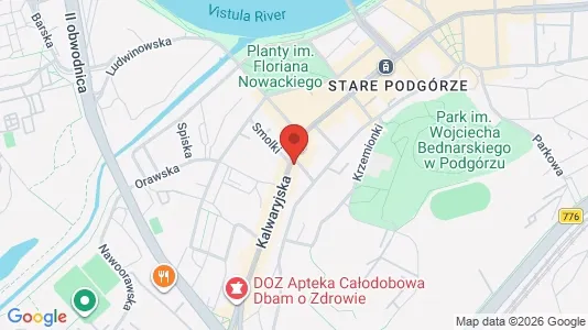 Office spaces for rent i Kraków Podgórze - kort over placeringen