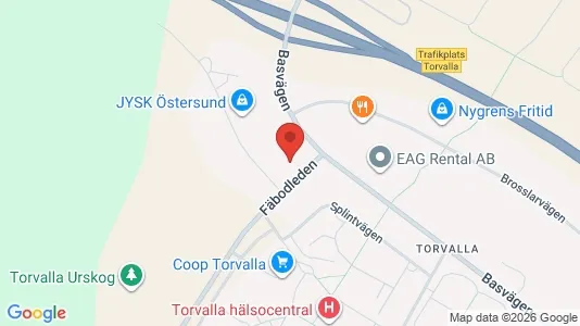 Warehouses for rent i Östersund - kort over placeringen
