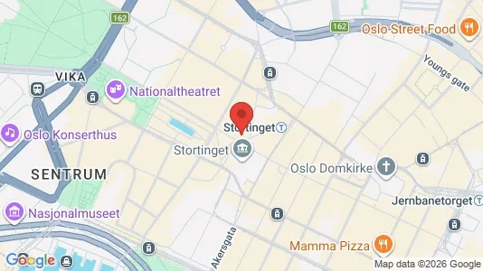 Kontorlokaler til leje i Oslo Sentrum - kort over placeringen