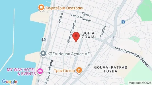 Kantorruimte te huur i Patras - kort over placeringen