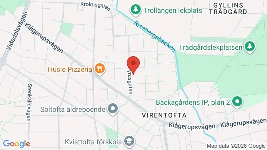 Lagerlokaler för uthyrning i Husie - kort over placeringen