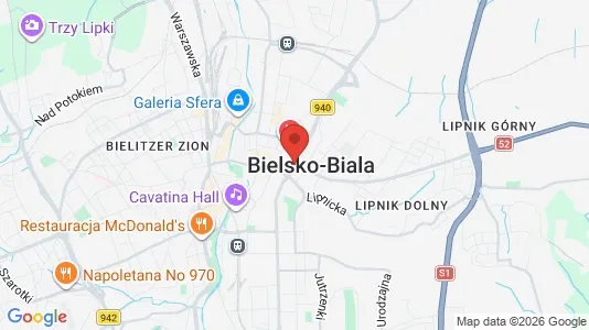 Warehouses for rent i Bielsko-Biała - kort over placeringen