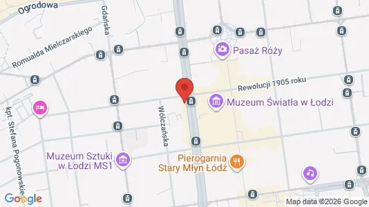 Office spaces for rent i Łódź - kort over placeringen