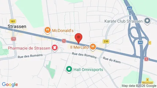Commercial properties for rent i Strassen - kort over placeringen