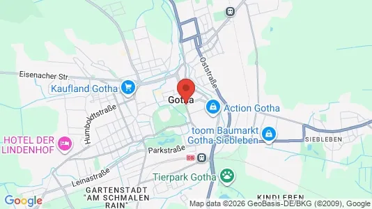 Restauracje Do wynajęcia i Gotha - kort over placeringen