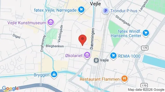 Kontorlokaler til leje i Vejle Centrum - Foto fra Google Street View