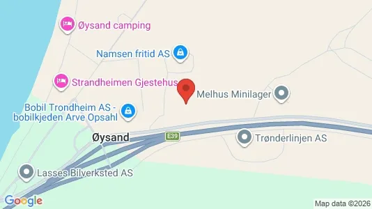 Warehouses for rent i Melhus - kort over placeringen