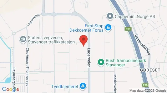 Commercial properties for rent i Stavanger - kort over placeringen