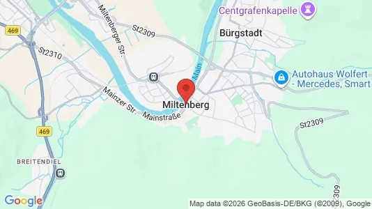 Warehouses for rent i Miltenberg - kort over placeringen