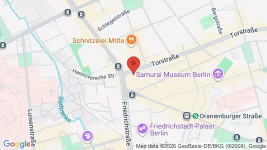 Commercial properties for rent i Berlin Mitte - kort over placeringen