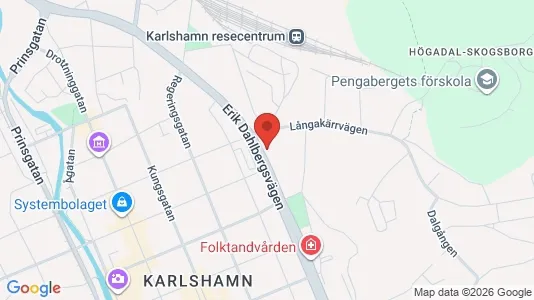 Commercial properties for rent i Karlshamn - kort over placeringen