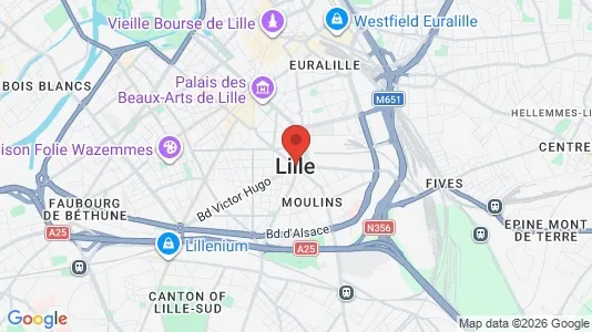 Kontorlokaler til leje i Lille - kort over placeringen