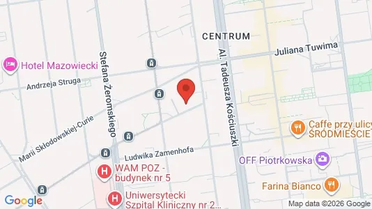 Liikekiinteistöt Vuokrattavana i Łódź - kort over placeringen